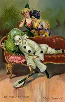 Late Victorian Carnival Clown Print, circa 1900