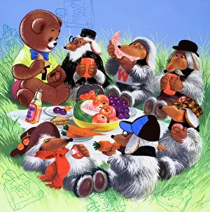 Teddy Bear Print with Hidden Objects