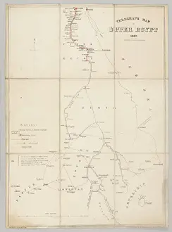 Telegraph Map of Upper Egypt Print, 1882