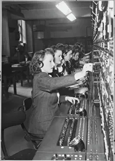 Telephone Switchboard Print: New Scotland Yard switchboard