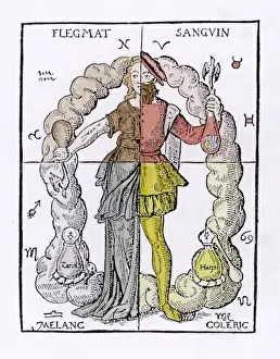 The Four Temperaments Print: Phlegmatic, Sanguine, Melancholic, Choleric
