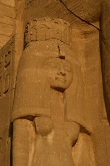 Temple of Ramses II. Nefertari. Statue near the feet of the Temple of Ramses II. Nefertari. Statue near the feet of the