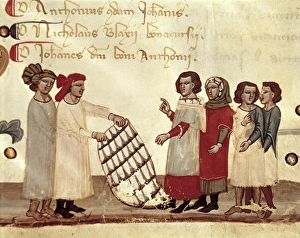 Textile Merchants. Illustration from the book of Textile Merchants. Illustration from the book of