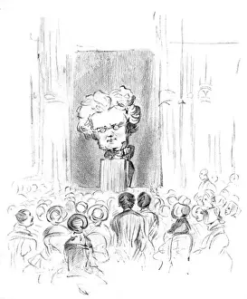 Thackeray Lecturing Print: The Author Reads His Works