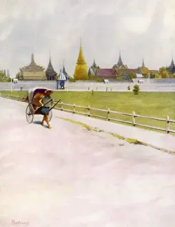 Palace Prints: Thailand Print: A Corner of the Grand Palace Enclosure