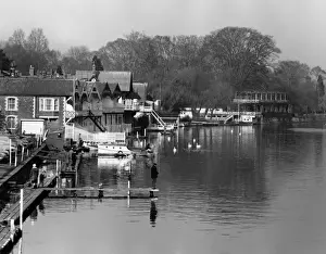Rowing On The Thames River Prints: Thames Boathouses