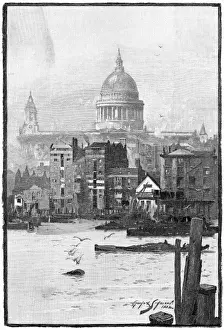 Thames River Print at St Pauls Cathedral