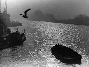Vintage London Skyline Prints: Thames Sunset