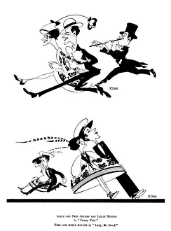 Ginger Rogers Prints: The Astaires in Theatre, a Nerman Caricature Print
