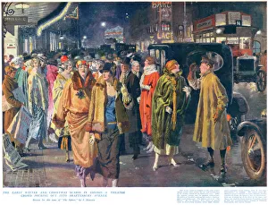 Theatre Crowd in Shaftesbury Avenue, London Theatre Crowd in Shaftesbury Avenue, London