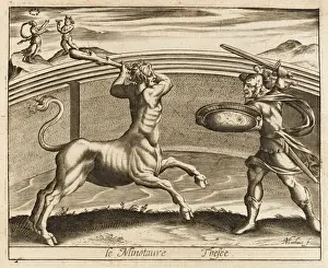 Ancient Greek Mythology Prints: Theseus and Minotaur