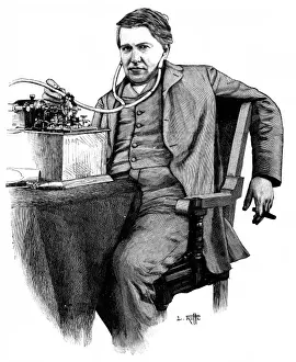 Vintage Recording Equipment Prints: Thomas Alva Edison / Ruffe