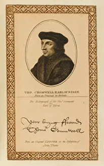 HenryVIII Prints: Thomas Cromwell Print, Engraving of the Earl with Autograph