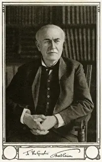 Prints of Thomas Alva Edison (1847 - 1931), American inventor and businessman. Date: 1917 Thomas Edison Prints: Thomas Edison Print, 1917