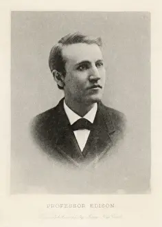 Prints of THOMAS ALVA EDISON American inventor as a young man Thomas Edison Prints: Thomas Edison Print - Young American Inventor in Mora NY