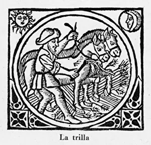 Agricultural Laborer Prints: Threshing, Spain 1511