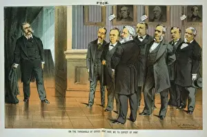 Puck Magazine Illustration Prints: On the threshold of office - what have we to expect of him?