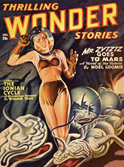 Thrilling Wonder Stories scifi magazine cover - THE IONIAN CYCLE Thrilling Wonder Stories scifi magazine cover - THE IONIAN CYCLE