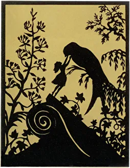 Thumbelina kisses the Swallow goodbye Thumbelina kisses the Swallow goodbye