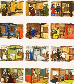 Prints of From Then Till Now: Going to Bed Victorian Fashion Trend Prints: Mary Evans Prints Online: Going to Bed Print