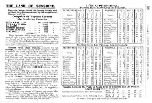 Timetable, inter-island service, Canary Islands Timetable, inter-island service, Canary Islands