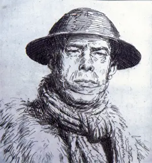 WW1 Tin Hat Print by Captain Joseph Simpson RBA