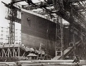 Cruise Ship Prints: The Titanic in Belfast Dock Print 1911