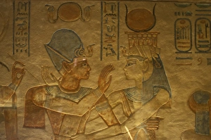 Tomb of Amen Khopshef. Goddess Hathor with the prince. Vall Tomb of Amen Khopshef. Goddess Hathor with the prince. Vall