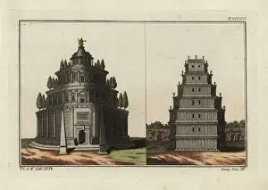 Classical History Images Prints: Tombs of Augustus and of Septimius Severus