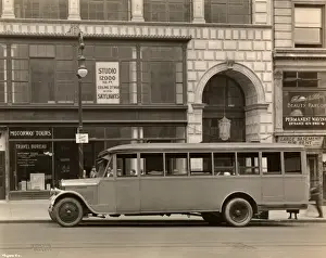 1920s Motorway Tours Print: Pierce Arrow Bus on Broadway