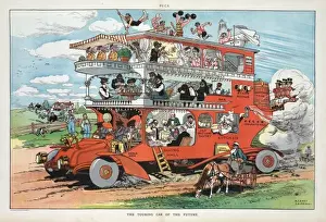 Puck Magazine Illustrations Prints: The touring car of the future