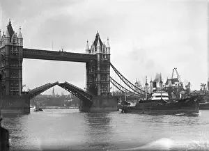 Tower Bridge Prints: Tower Bridge Print: Bascule Bridge Closing