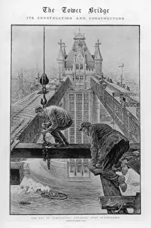 Tower Bridge Scaffolding Dismantling Print
