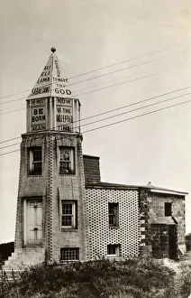 Tower building with evangelical message, North America Tower building with evangelical message, North America