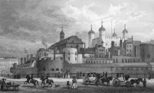 Tower Of London Prints: 19th Century Print of the Tower of London from Tower Hill