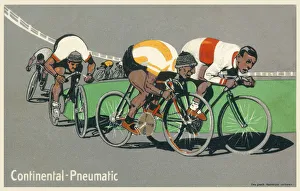 Track Cycling Race - Continental Pneumatic Advert Track Cycling Race - Continental Pneumatic Advert