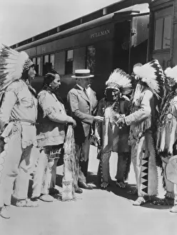 Native American Indians Trading Goods Print, U.S.A., Early 1930s