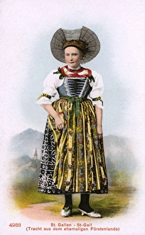 Traditional Swiss Costume - Woman from St Gallen Traditional Swiss Costume - Woman from St Gallen
