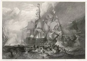 British Royal Navy History Prints: Trafalgar (Turner)