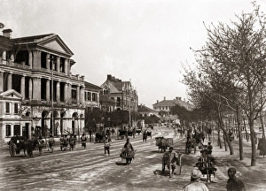 Traffic along The Bund, Shanghai, China, circa 1890 Traffic along The Bund, Shanghai, China, circa 1890