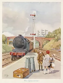 Railway Platform Scene Prints: The Train Arrives