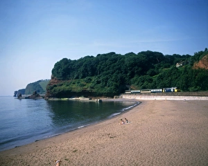 Train passing through Coryton Cove, Dawlish, Devon Train passing through Coryton Cove, Dawlish, Devon