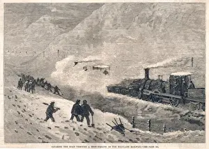 Scottish Winter Scenes Prints: Train in Snowdrift 1866