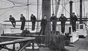 HMS Conway Print - Boys on the Monkey Yard, 1898
