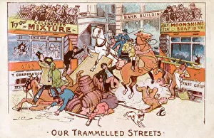Trams causing havoc on a Belfast street Trams causing havoc on a Belfast street