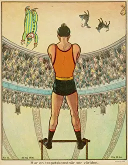 Vintage Circus Posters Prints: Trapeze / Upside Down