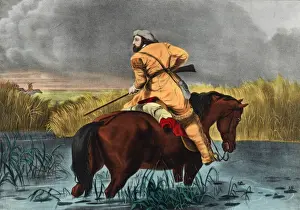 Historical Horse Riding Images Prints: The Trappers Last Shot