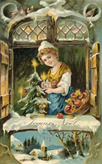 Christmas Tree Print on Window Sill