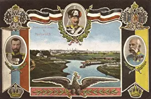 Poland Prints: Triangle of Three Emperors Print: Dreikaisereck circa 1910