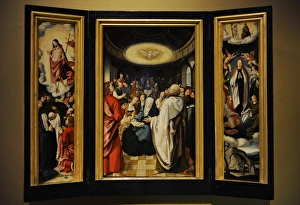 Triptych with Descent of the Holy Spirit. 16th century. Disc Triptych with Descent of the Holy Spirit. 16th century. Disc